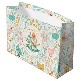 Pastellfarben Ostersymbolmuster Große Geschenktüte