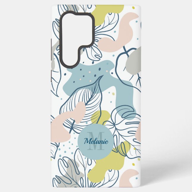 Pastellfarben Palmenfarben Blätter und Bio Formen Samsung Galaxy Hülle (Rückseite)