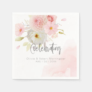 Pastellfarben Pink Mixed Blume Serviette