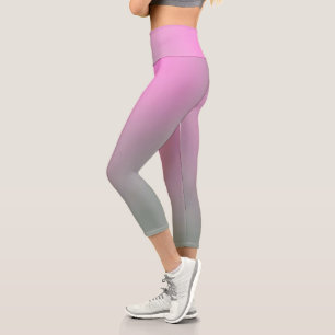 Pastellfarben Positive Vibes Blassgrau Pink Capri Leggings