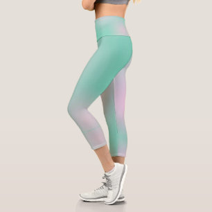 Pastellfarben Positive Vibes Blasstürkisfarben Pin Capri Leggings