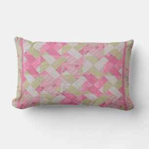 Pastellfarben Quilt Pattern Lumbar Pillow Lendenkissen