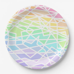 Pastellfarben Rainbow Geometric Paper Tellers Pappteller