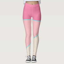Pastellfarben Rosa, Aquamarin gelb Leggings
