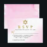 Pastellfarben Rosa Gold Bat Mitzvah RSVP-Karte RSVP Karte<br><div class="desc">Pastellfarben Rosa Gold Bat Mitzvah RSVP-Karte</div>