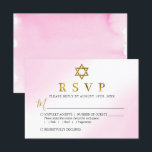 Pastellfarben Rosa Gold Bat Mitzvah RSVP-Karte RSVP Karte<br><div class="desc">Pastellfarben Rosa Gold Bat Mitzvah RSVP-Karte</div>