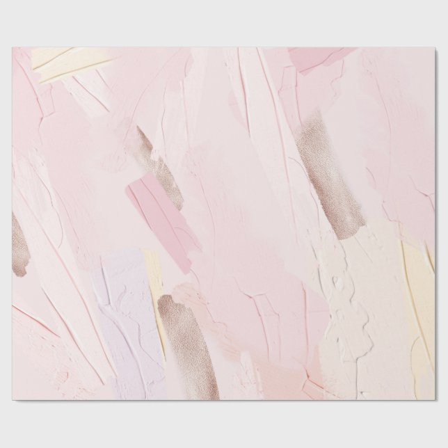 Pastellfarben Rosa und Creme Paint Splash Geschenkpapier (Flach)