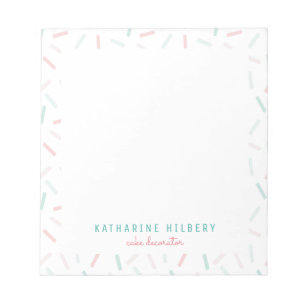 Pastellfarben Sprinkles Weiß Notizblock