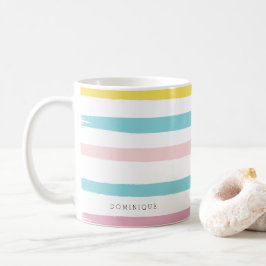 Pastellfarben Streifen Modern personalisierte Umar Tasse