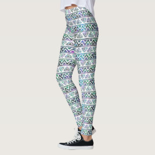 Pastellfarben Tribal Geometrisches Muster Leggings