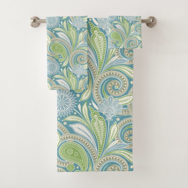 Pastellfarben Vintages Blumenmuster Badhandtuch Set (Insitu)