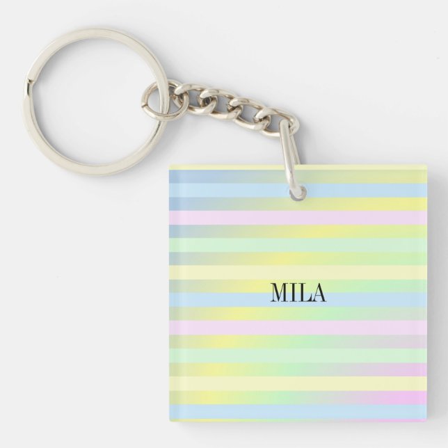 Pastellfarben von Regenbogen Schlüsselanhänger (Vorderseite)