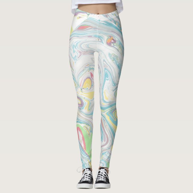 Pastellfarben - Wirbler Hintergrund Leggings (Vorderseite)