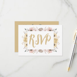 Pastellfarbenblumenhochzeit RSVP Karte