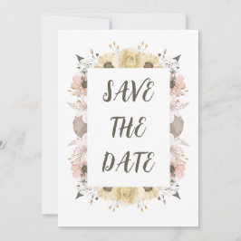 Pastellfarbenblumenhochzeit Save The Date