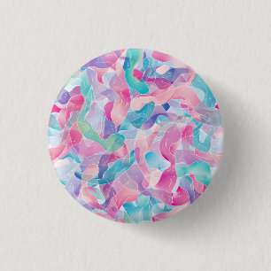 Pastellfarbene abstrakte Bandmuster Button