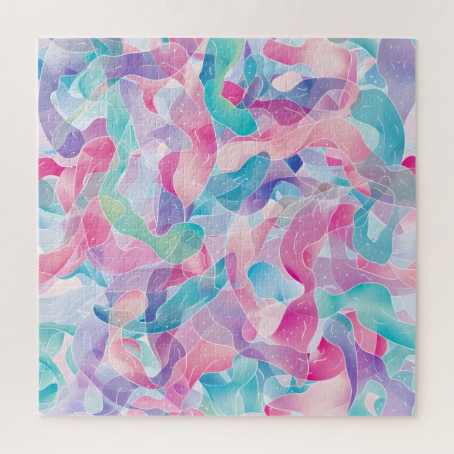 Pastellfarbene abstrakte Bandmuster Puzzle (Vertikal)