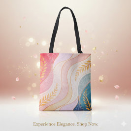 Pastellfarbene abstrakte feminine Tote Bag mit Vol
