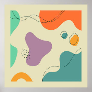 Pastellfarbene abstrakte Formen moderner Hintergru Poster