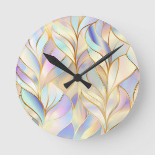 Pastellfarbene abstrakte Wanduhr