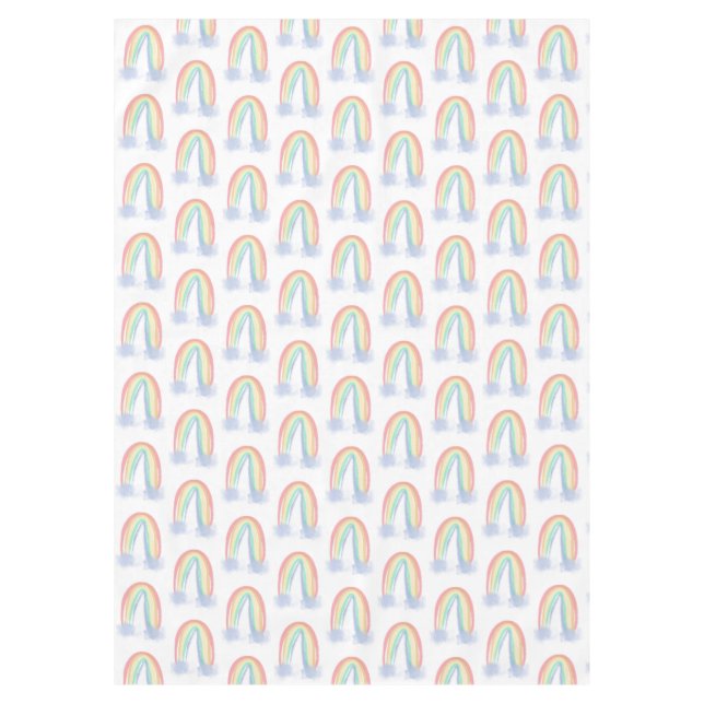 pastellfarbene Aquarellkinder Tischdecke (Vorderseite)