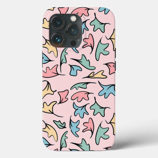 Pastellfarbene Blätter Rosa Case-Mate iPhone Hülle (Rückseite)