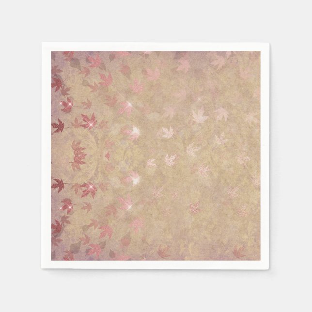 Pastellfarbene Blätter Serviette (Vorderseite)