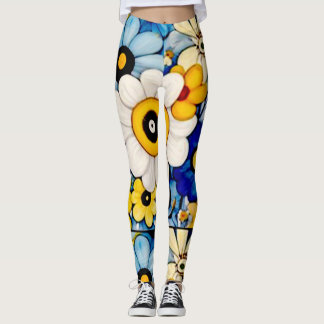 pastellfarbene Blume Blumenmuster Leggings