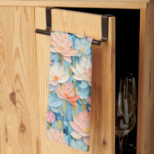 Pastellfarbene Blume Geschirrtuch