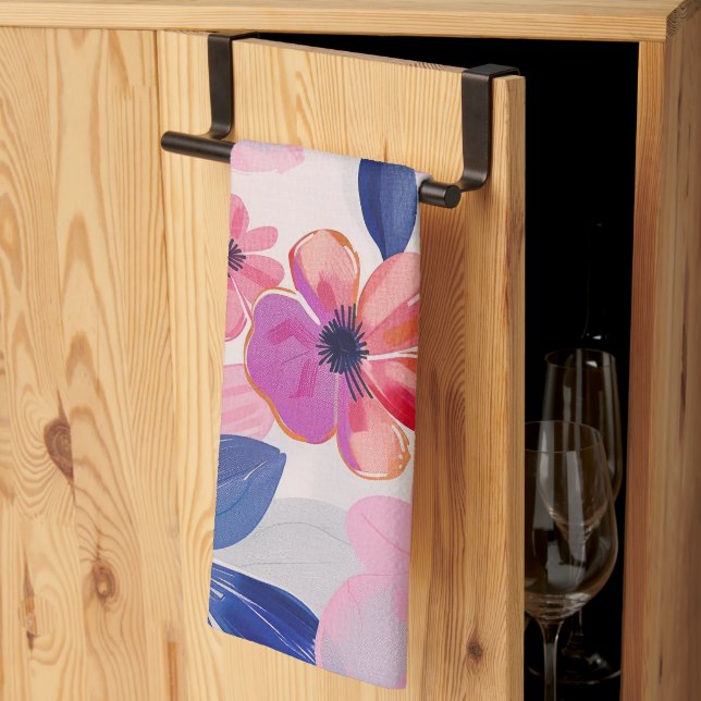 Pastellfarbene Blume Geschirrtuch (Drittel gefaltet)