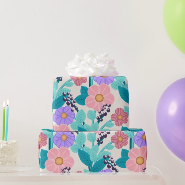 Pastellfarbene Blumen-Geschenkverpackung Geschenkpapier (Partygeschenke)