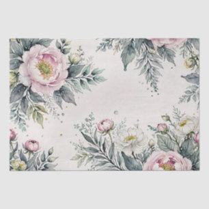 Pastellfarbene Blumen-Tuschmalerei-Seidenpapier Seidenpapier