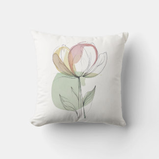 Pastellfarbene Blumen-Wurfkissenhülle  Kissen