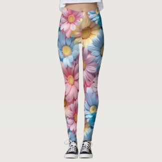 Pastellfarbene Blumen Yoga Gym Leggings