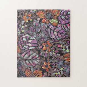 Pastellfarbene Blumendesign romantische digitale K Puzzle