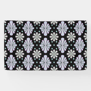Pastellfarbene Blumenelemente auf schwarzem Hinter Banner