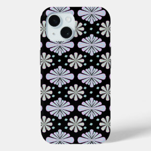 Pastellfarbene Blumenelemente auf schwarzem Hinter Case-Mate iPhone Hülle