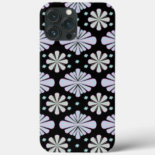 Pastellfarbene Blumenelemente vor schwarzem Hinter Case-Mate iPhone Hülle