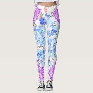 pastellfarbene Blumengestaltung Leggings