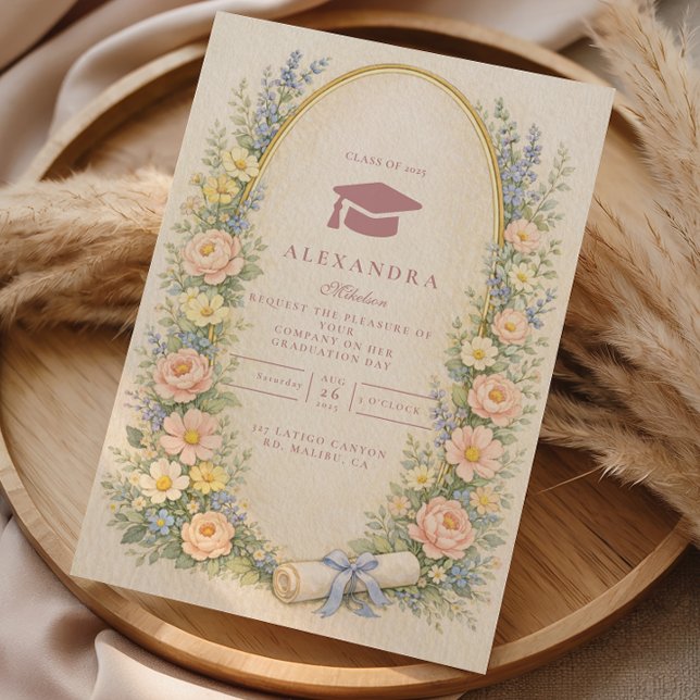 Pastellfarbene Blumengratulationsfeier Einladung (Von Creator hochgeladen)