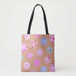 Pastellfarbene Blumenmuster-Tasche