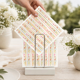 Pastellfarbene Blumenstreifen-Gartenparty-Serviett Serviette