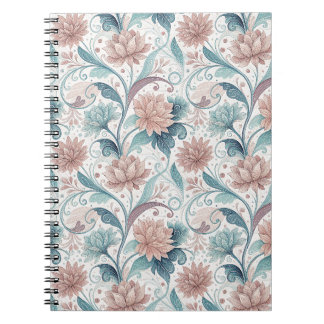 Pastellfarbene Blumenswirbel-Schöne-Blumen-Muster- Notizblock
