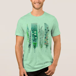 pastellfarbene Blütengestaltung in Pinselstrich Tri-Blend Shirt