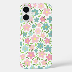Pastellfarbene Ditsy-Blumen Shabby Chic Coquette iPhone 16 Hülle