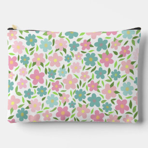 Pastellfarbene Ditsy-Blumen Shabby Chic Kokette Zubehörtasche