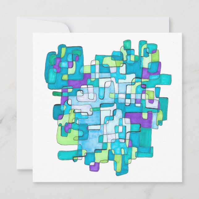Pastellfarbene Endlose Quadratische Gelassenheit  Dankeskarte (Vorderseite)