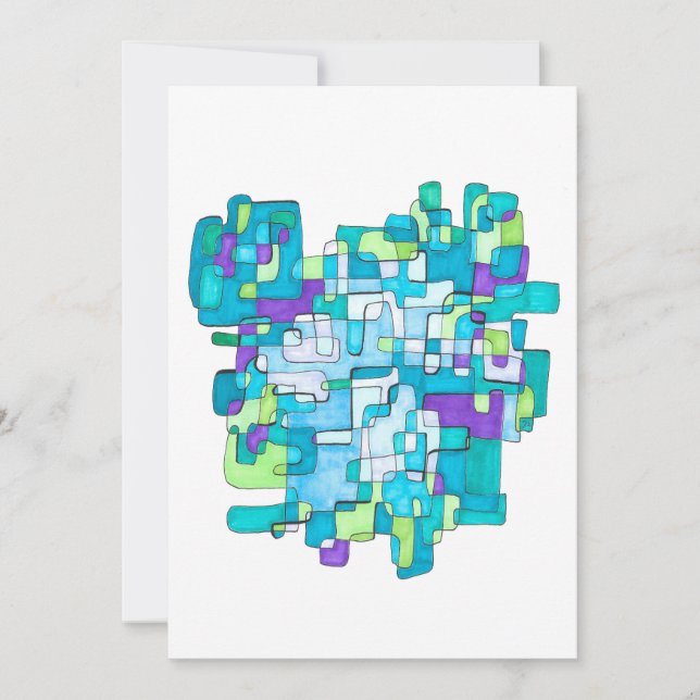 Pastellfarbene Endlose Quadratische Gelassenheit  Einladung (Vorderseite)