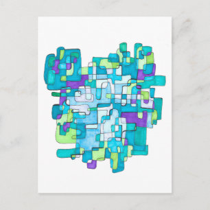 Pastellfarbene Endlose Quadratische Gelassenheit  Feiertagspostkarte