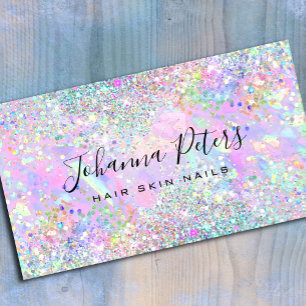 Pastellfarbene falsche Glitter abstrakte Opal-Desi Visitenkarte